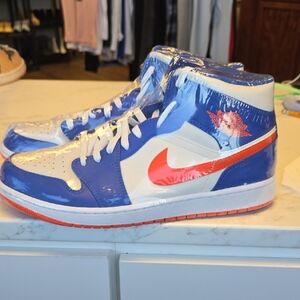 Jordan Athletic Shoes Blue and Orange